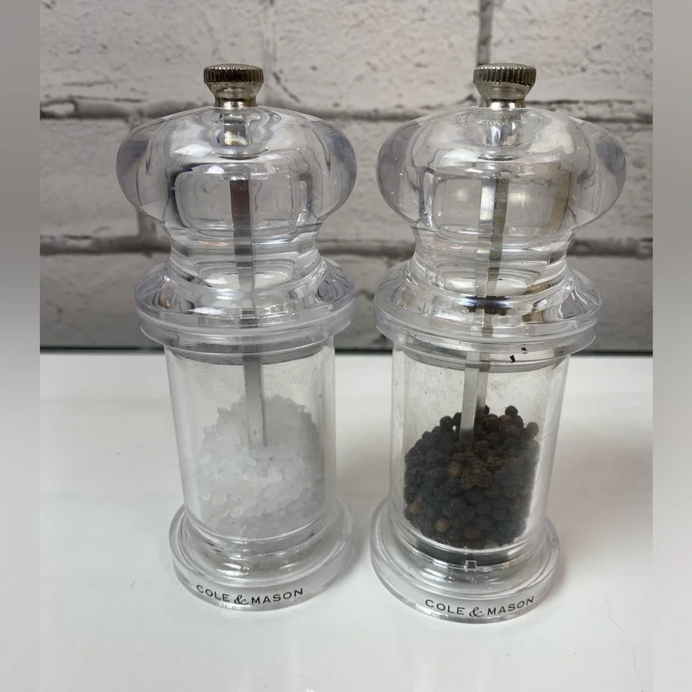 Cole & Mason Precision Salt & Pepper Mill Set Acrylic Gift Set NWT